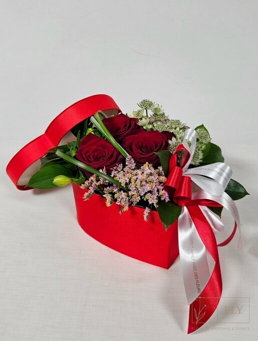 Florista Online - Arranjo Amor - Caixa com Flores - 50,00€